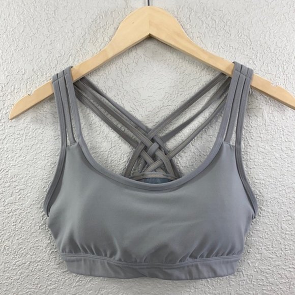 NWT! Athleta Fully Focused Bra Grey X-Small - Picture 3 of 3